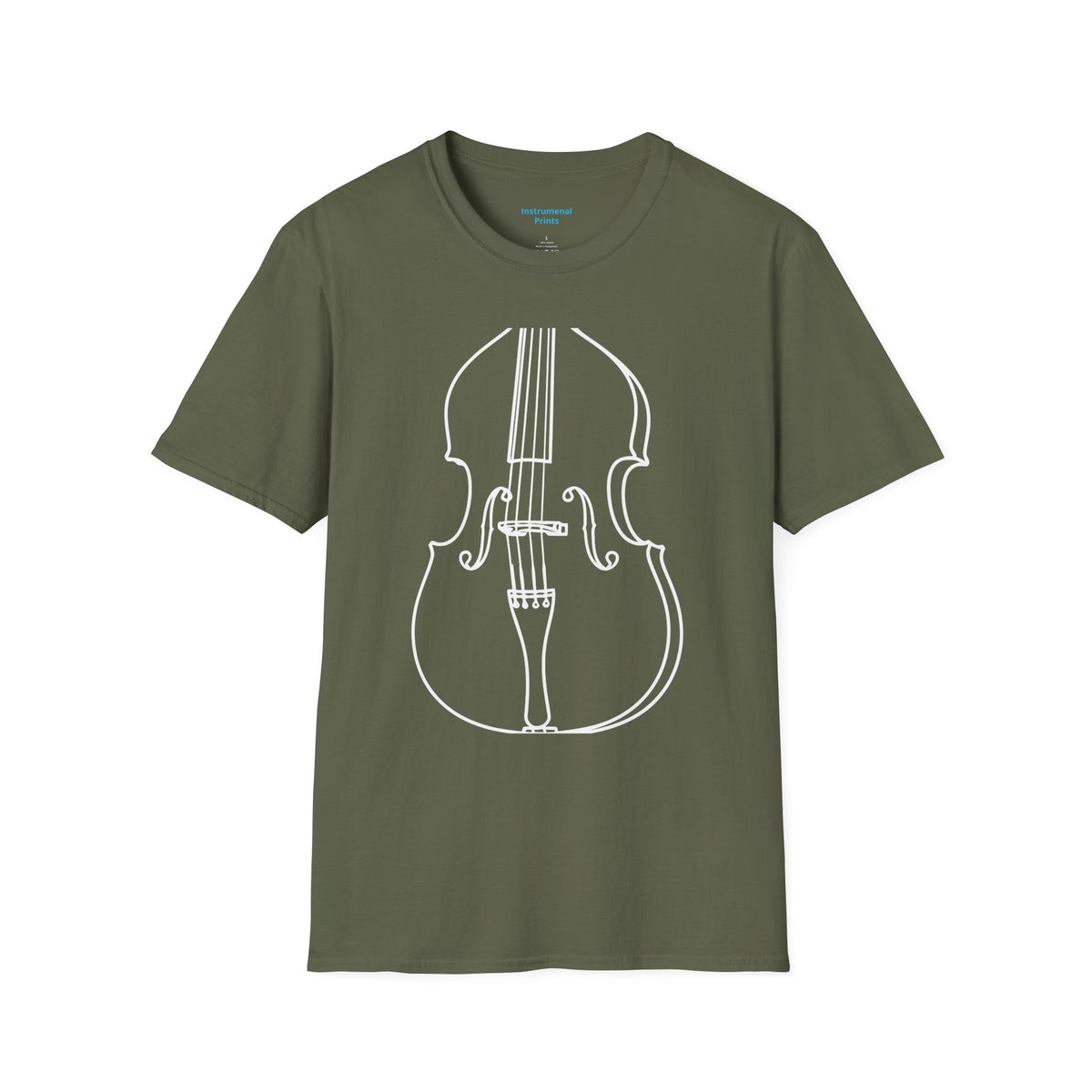 BassOutline T-Shirt — Minimalist String Instrument Tee for Musicians & Music Lovers