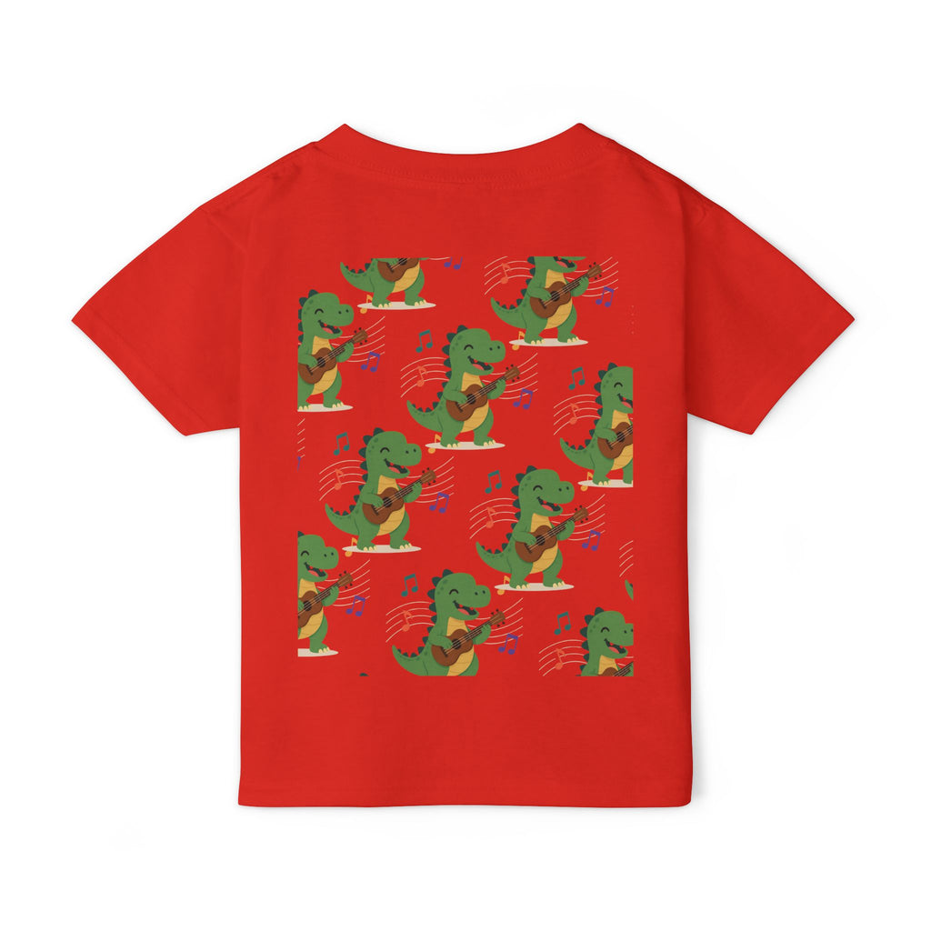Toddler T‑Shirt — Cute Dinosaur Playing Guitar | Musical Dino Kids Tee