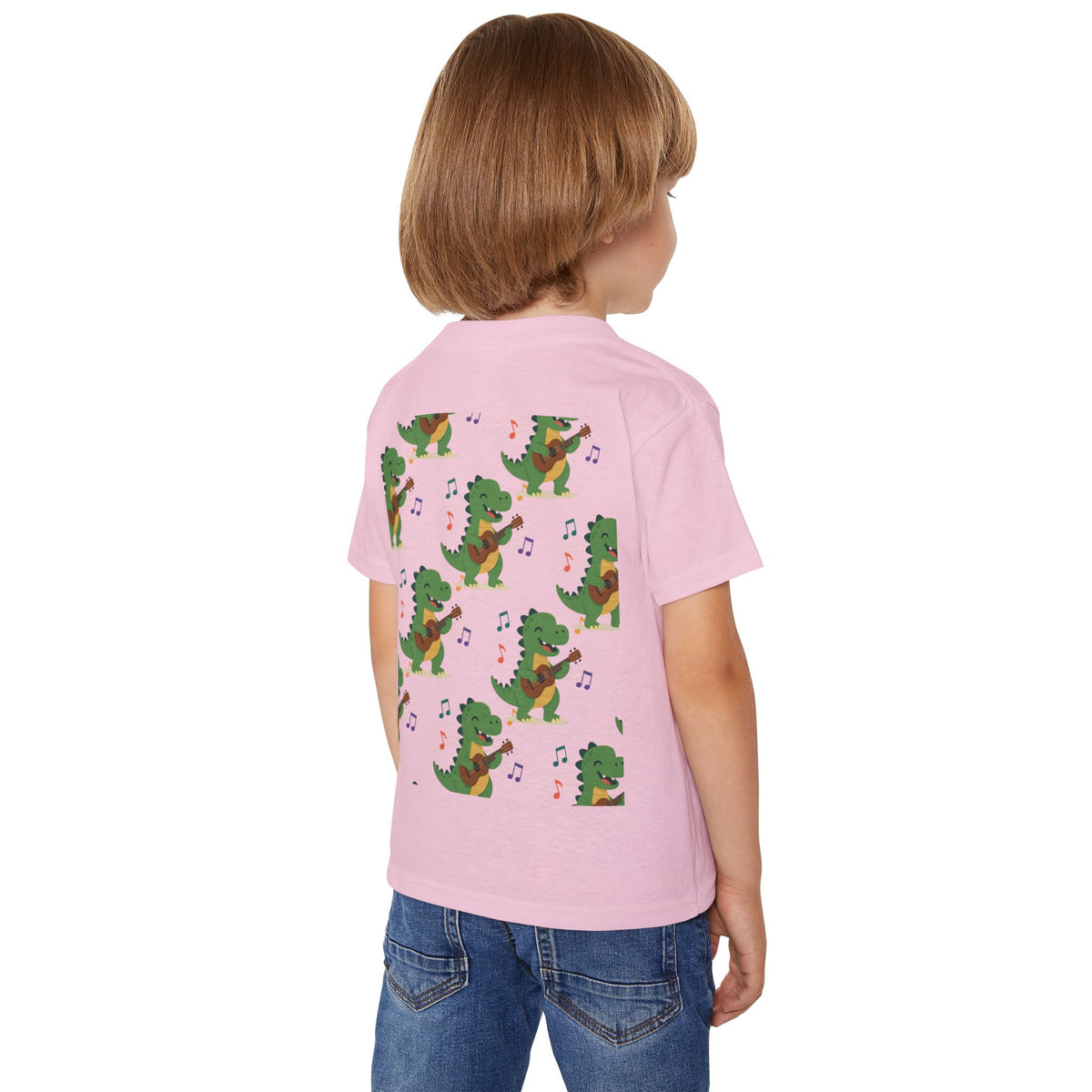 Toddler T‑Shirt — Cute Dinosaur Playing Guitar | Musical Dino Kids Tee