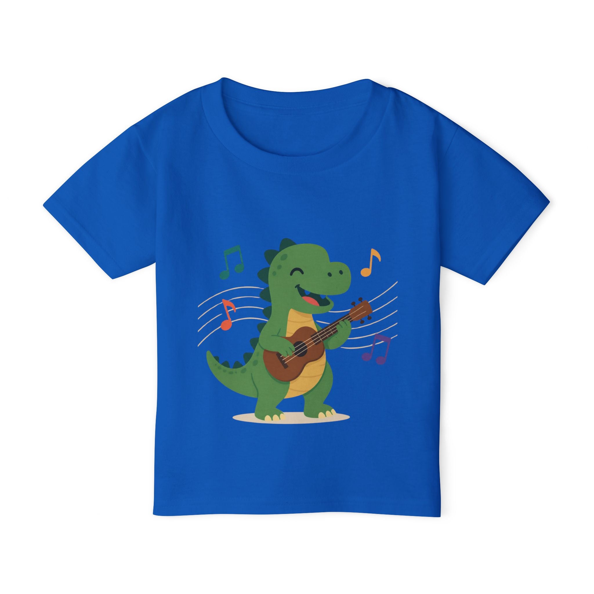 Toddler T‑Shirt — Cute Dinosaur Playing Guitar | Musical Dino Kids Tee