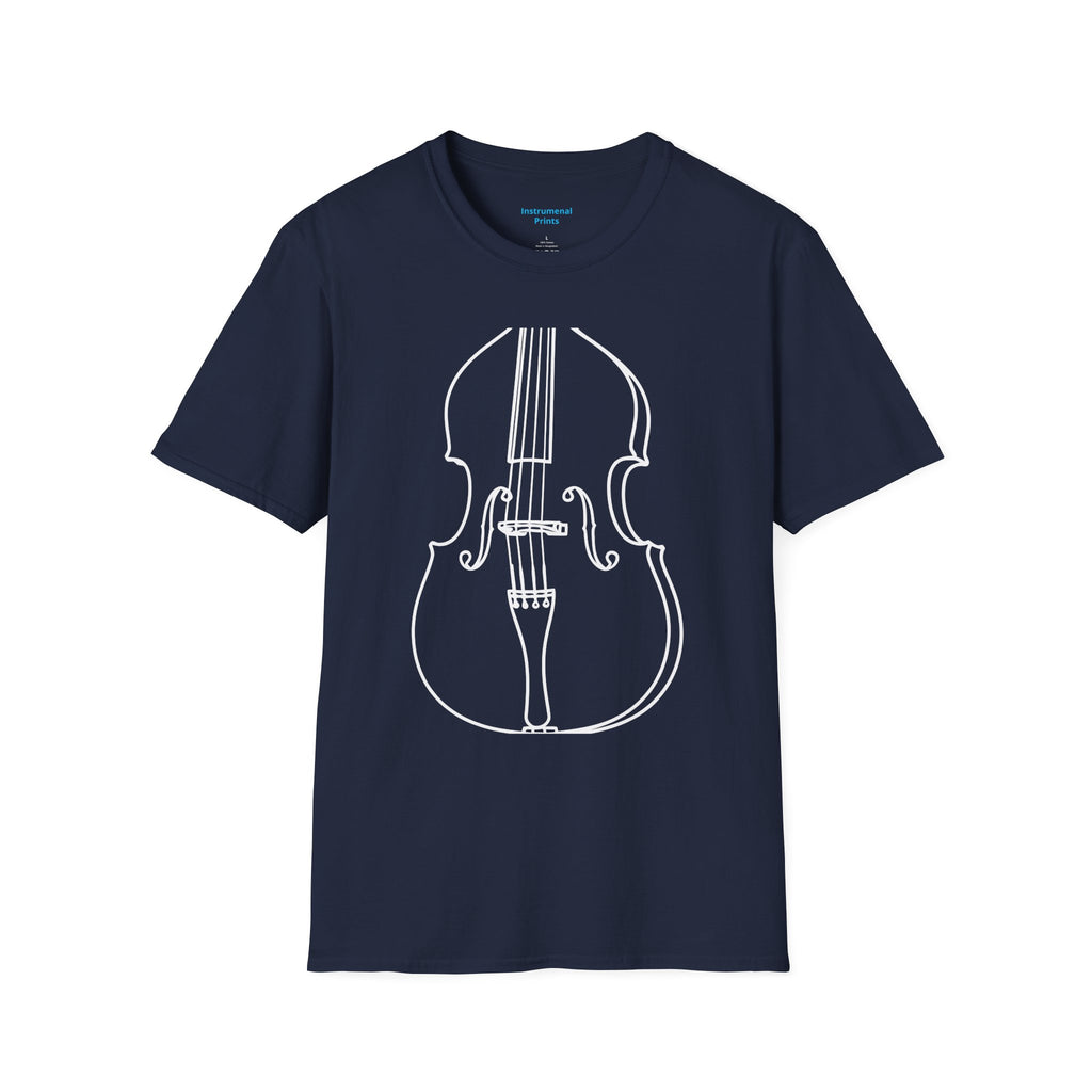 BassOutline T-Shirt — Minimalist String Instrument Tee for Musicians & Music Lovers