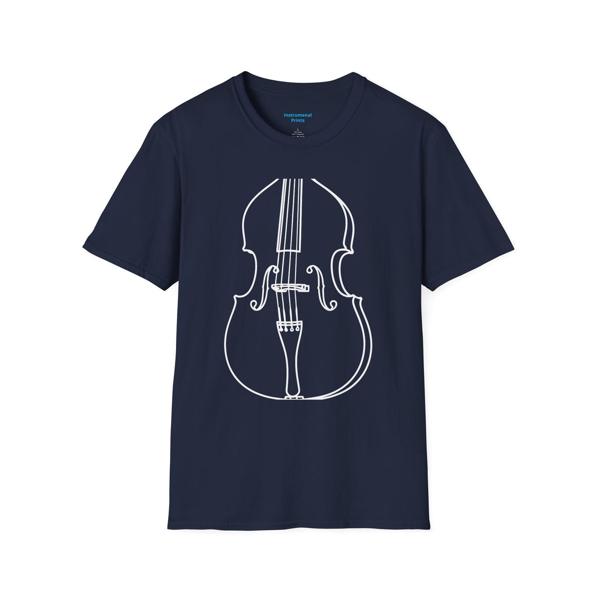 BassOutline T-Shirt — Minimalist String Instrument Tee for Musicians & Music Lovers