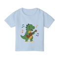 Toddler T‑Shirt — Cute Dinosaur Playing Guitar | Musical Dino Kids Tee