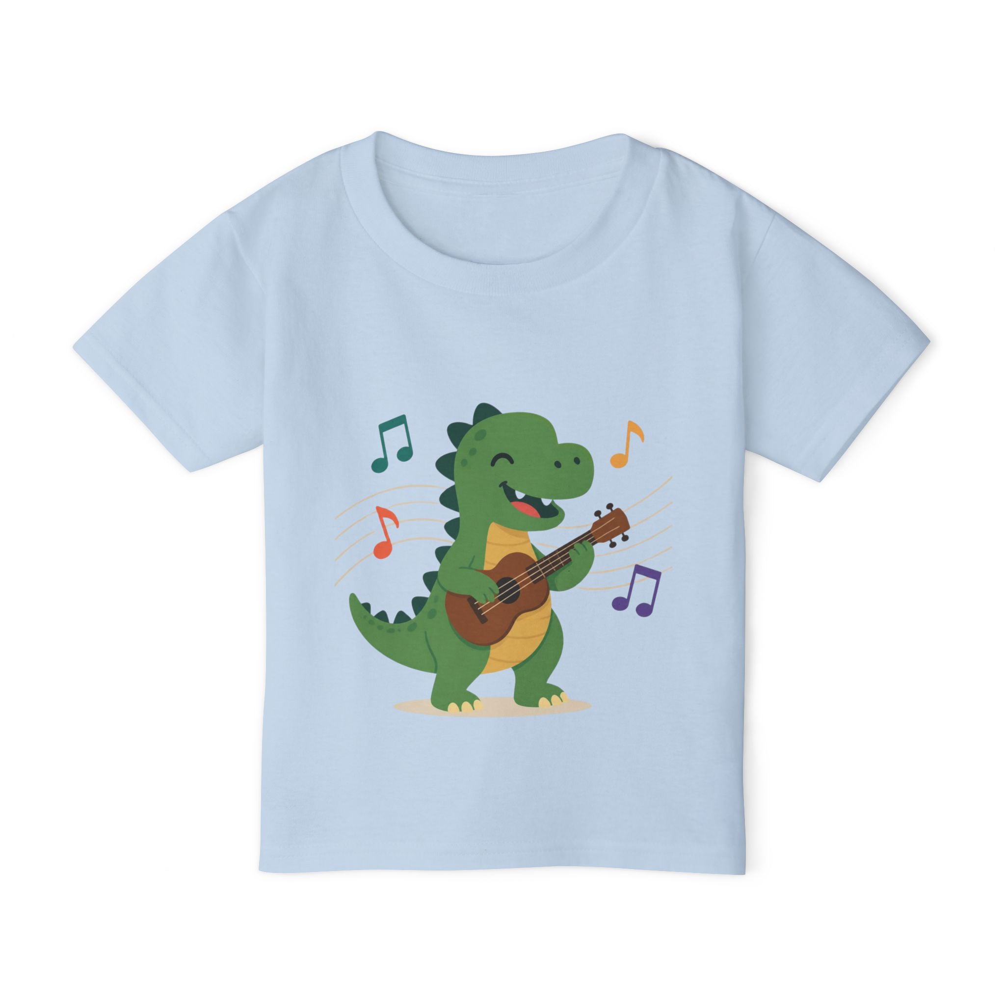 Toddler T‑Shirt — Cute Dinosaur Playing Guitar | Musical Dino Kids Tee
