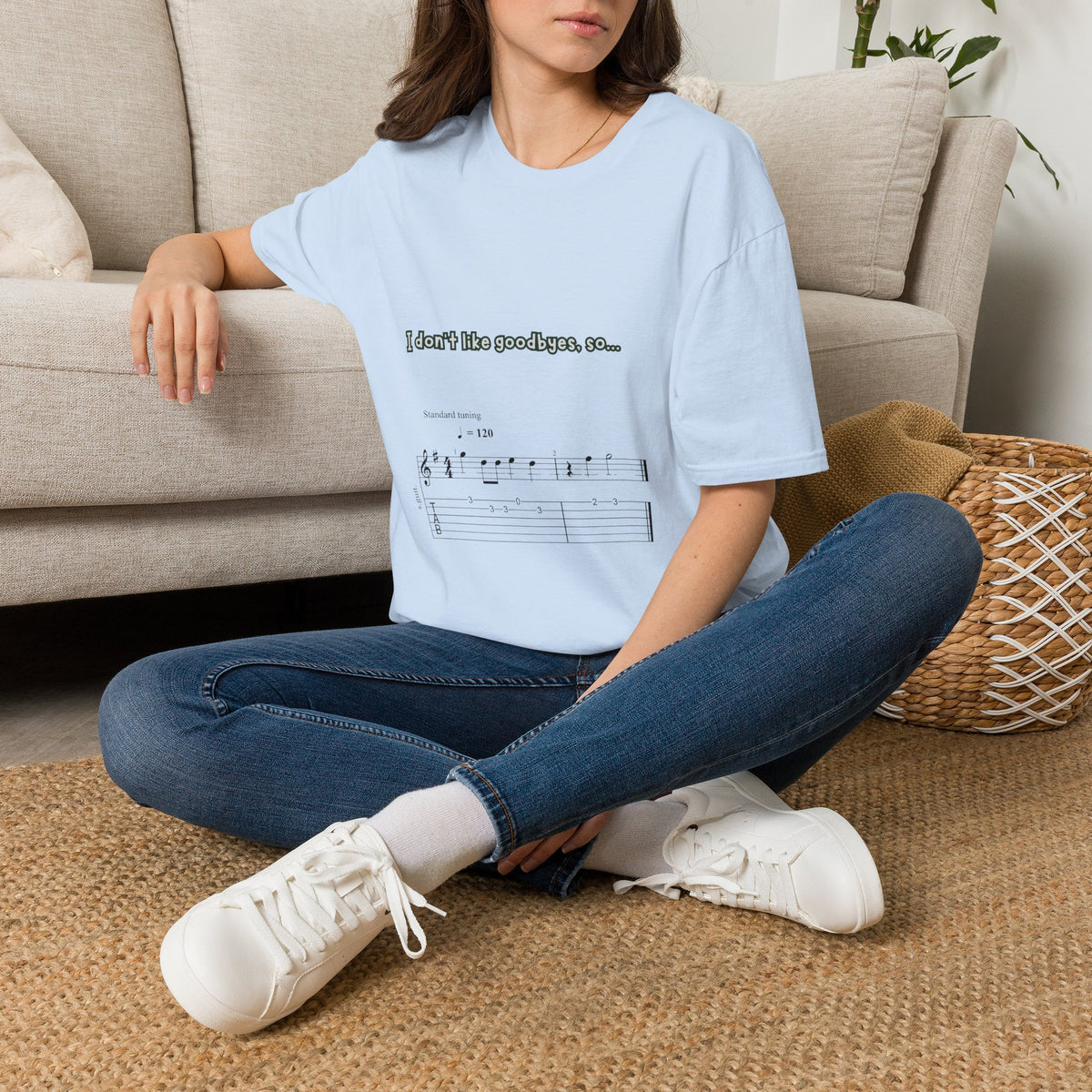 T‑Shirt — "I don't like goodbyes, so..." Musical Farewell Tee
