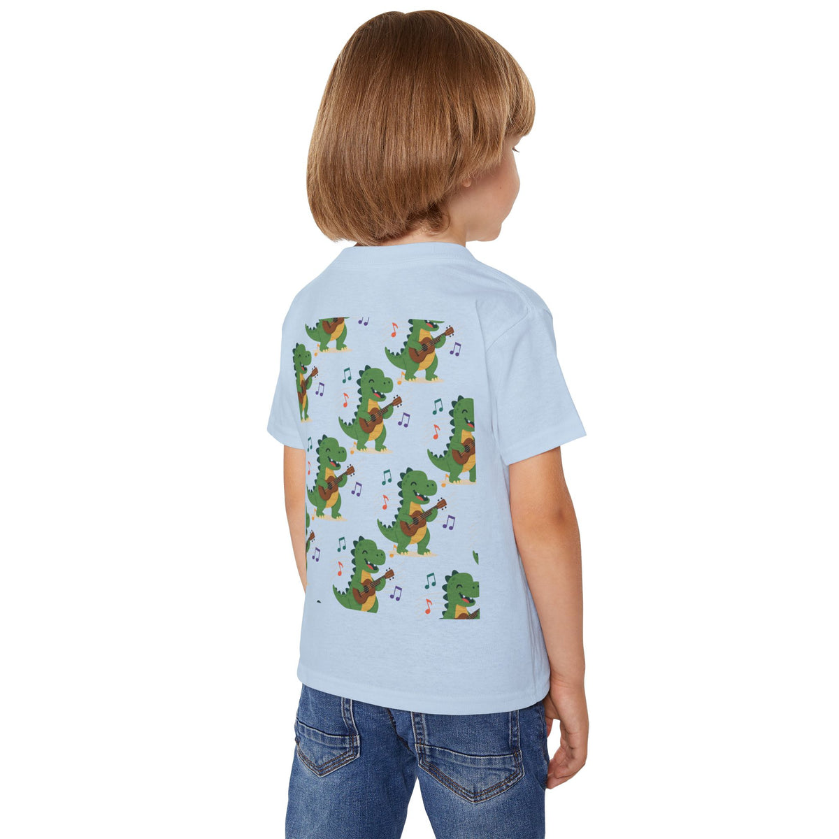 Toddler T‑Shirt — Cute Dinosaur Playing Guitar | Musical Dino Kids Tee