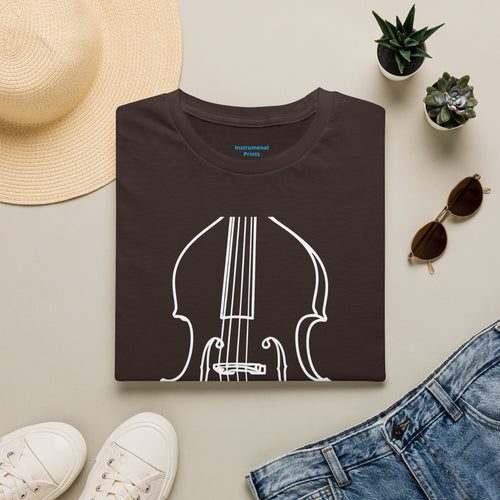BassOutline T-Shirt — Minimalist String Instrument Tee for Musicians & Music Lovers