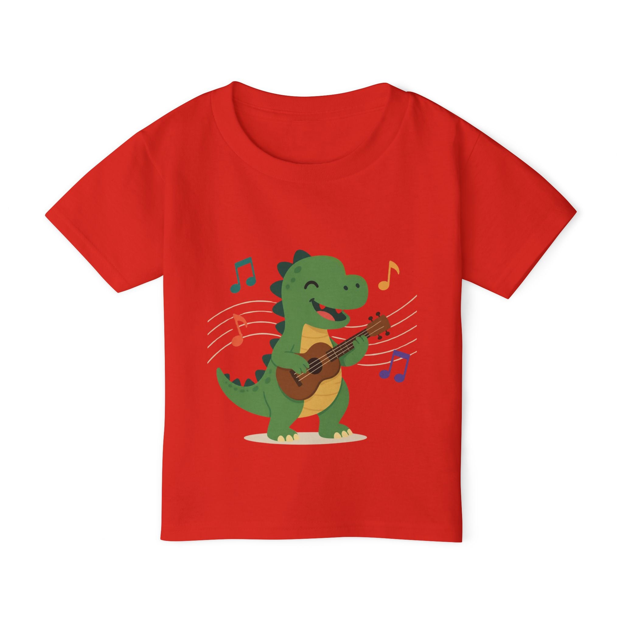Toddler T‑Shirt — Cute Dinosaur Playing Guitar | Musical Dino Kids Tee