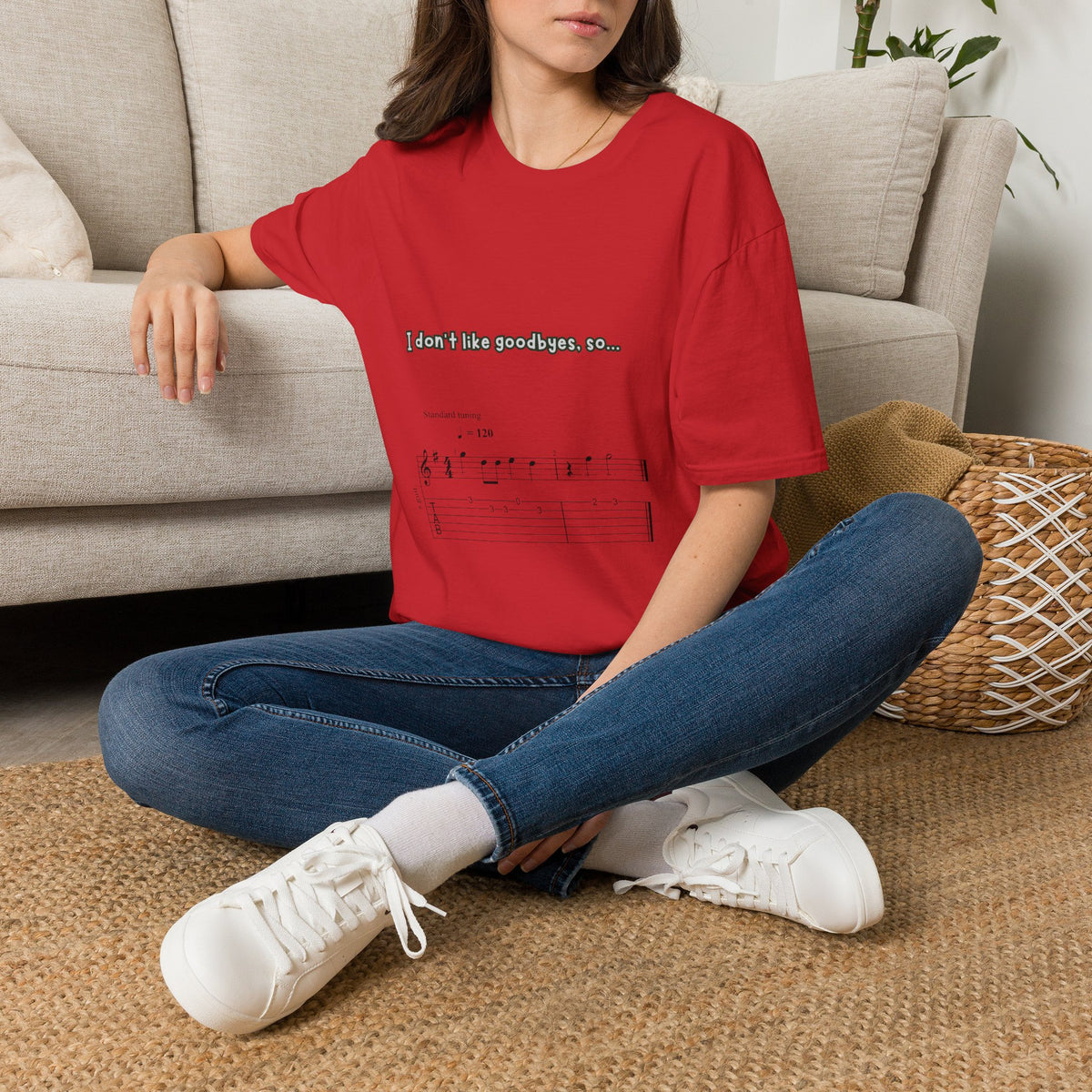 T‑Shirt — "I don't like goodbyes, so..." Musical Farewell Tee