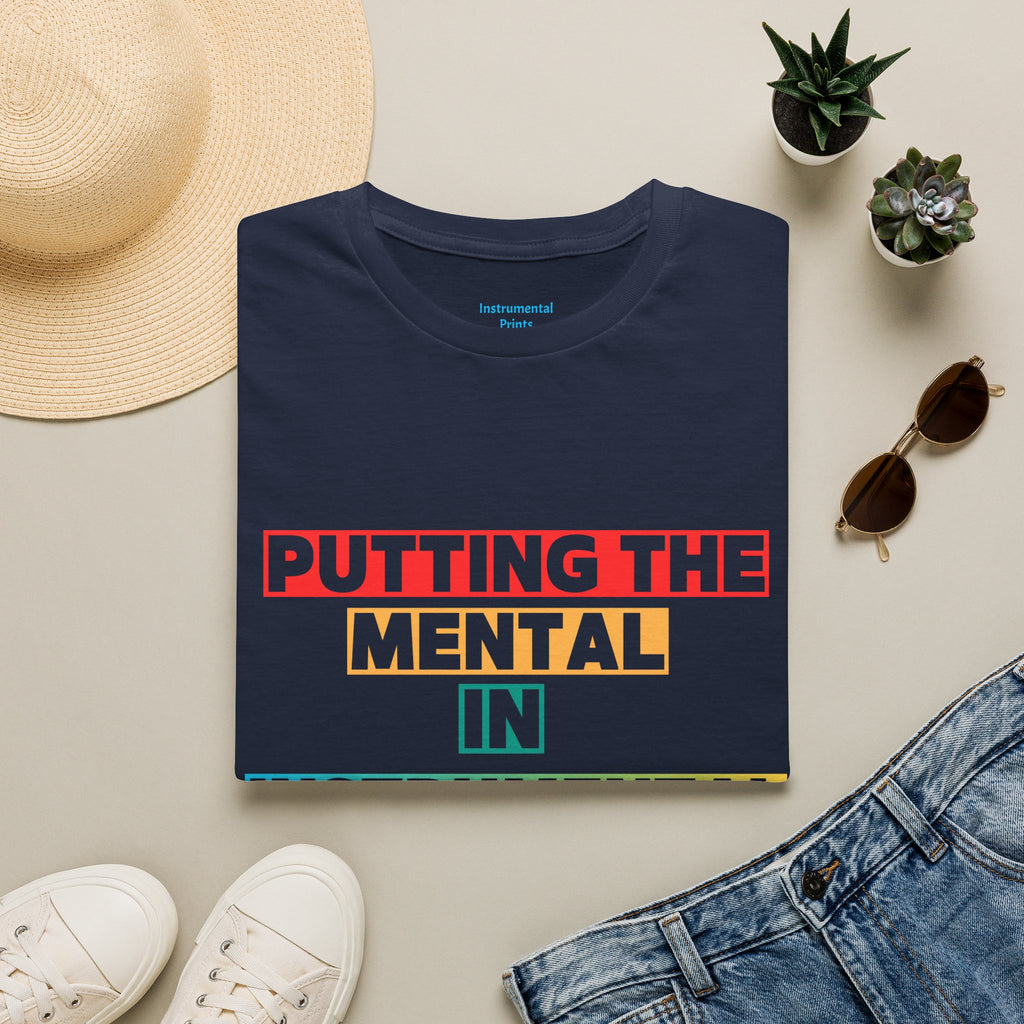 Putting the Mental in Instrumental T-Shirt — Retro Block Text Tee for Musicians & Music Lovers