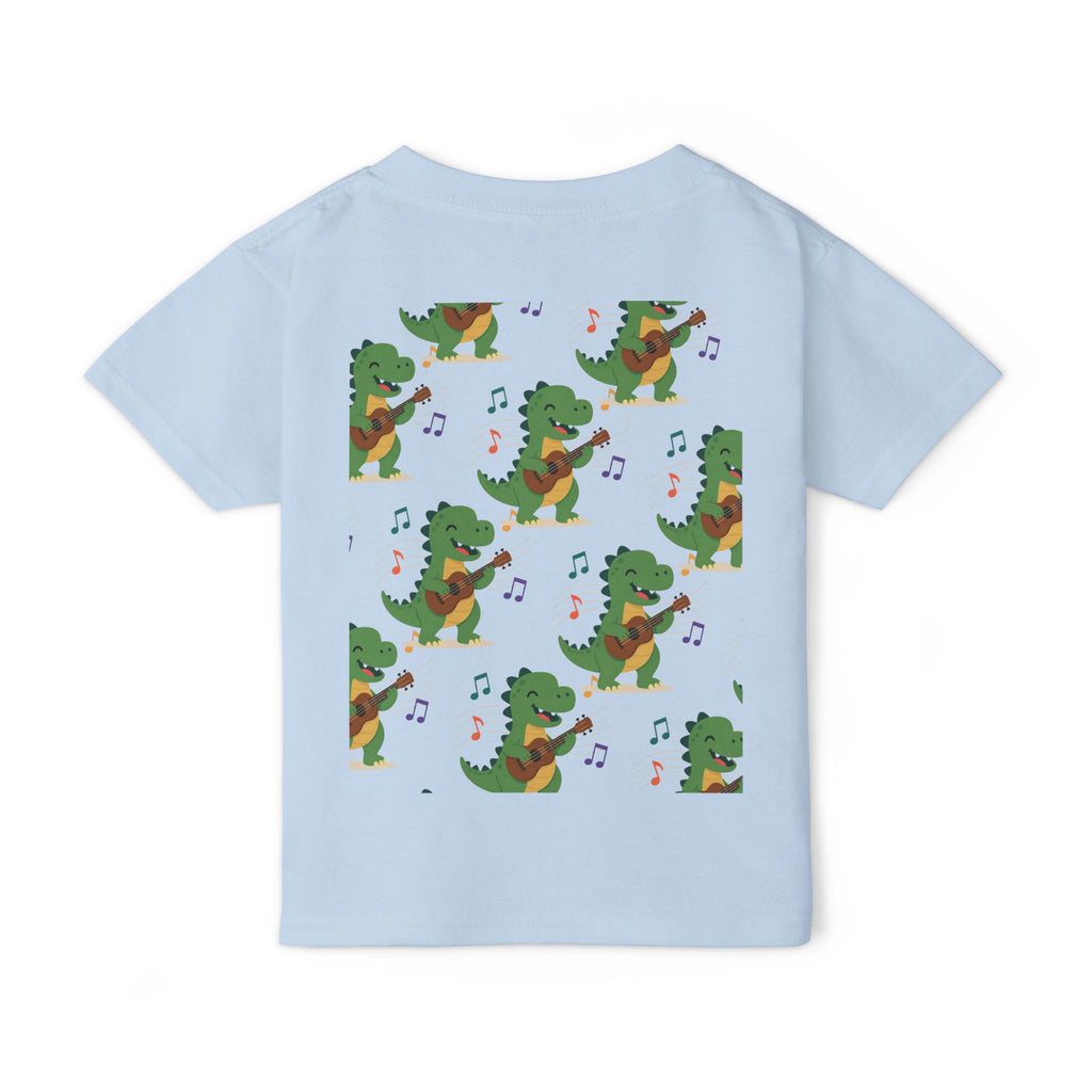 Toddler T‑Shirt — Cute Dinosaur Playing Guitar | Musical Dino Kids Tee