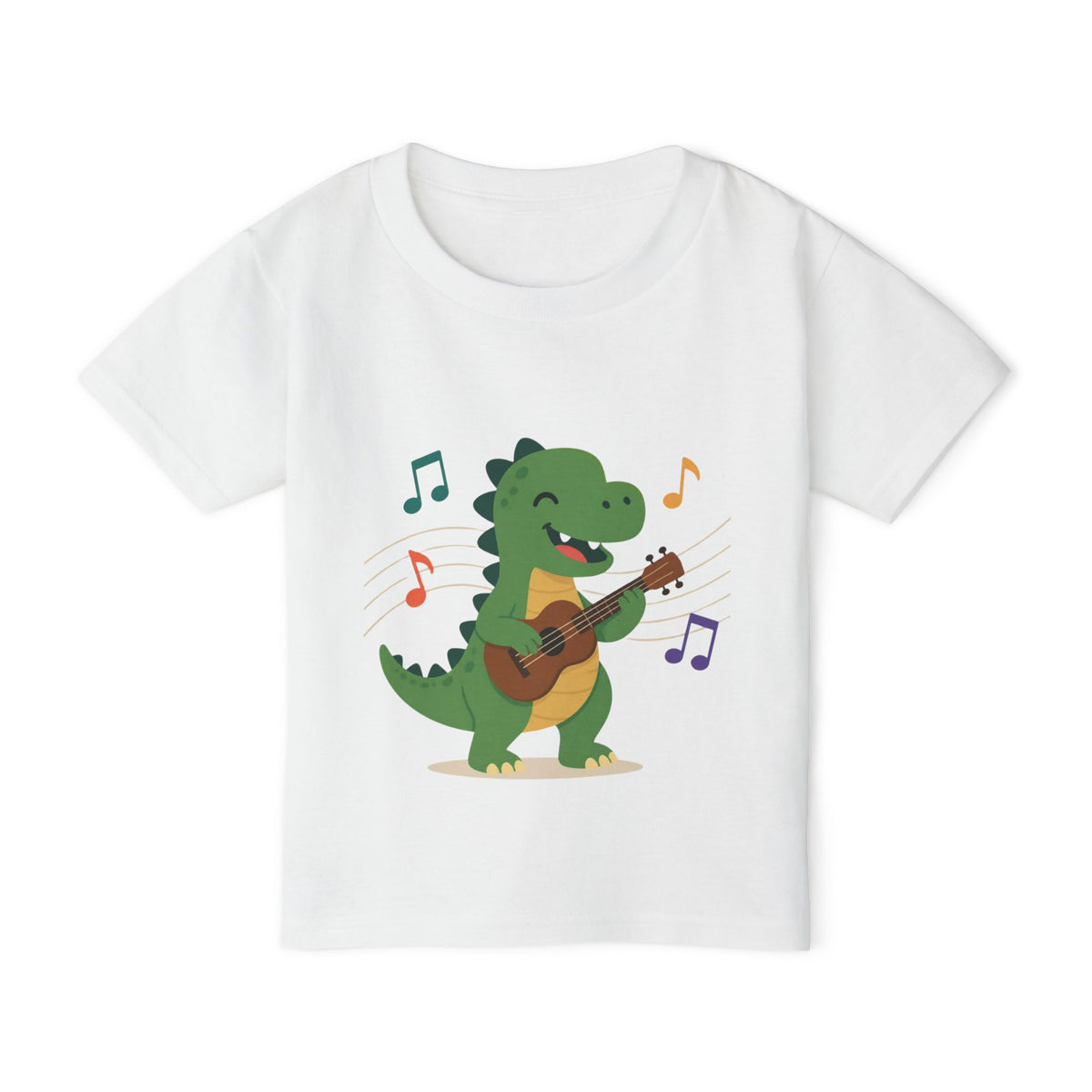 Toddler T‑Shirt — Cute Dinosaur Playing Guitar | Musical Dino Kids Tee
