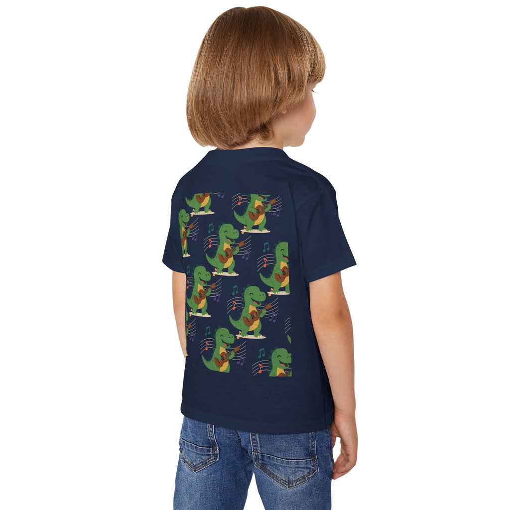 Toddler T‑Shirt — Cute Dinosaur Playing Guitar | Musical Dino Kids Tee