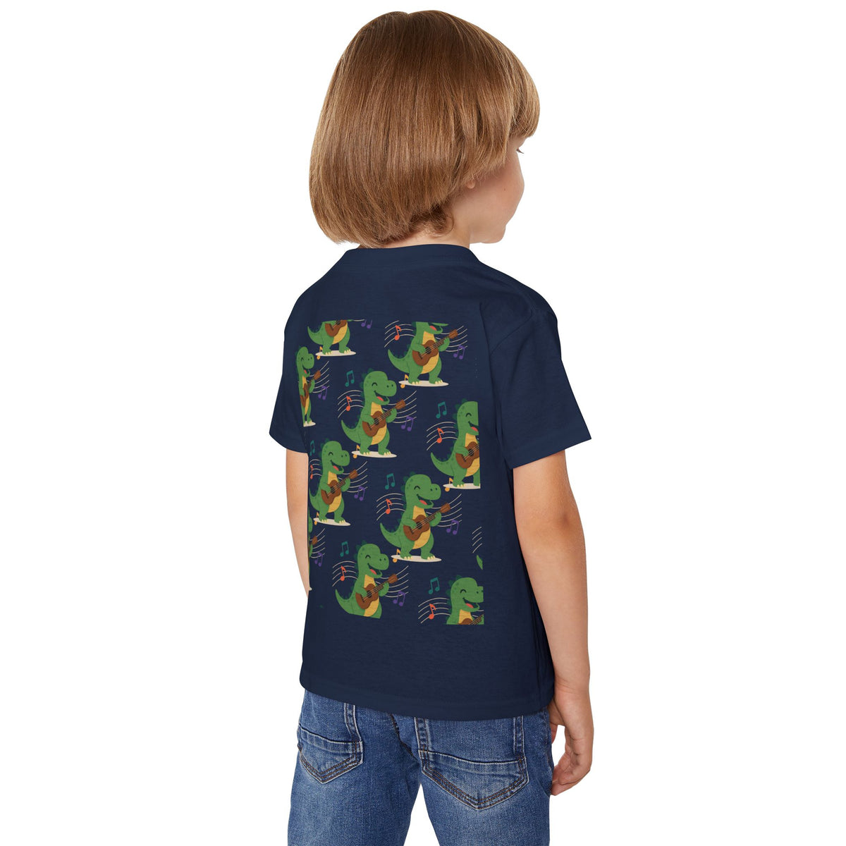 Toddler T‑Shirt — Cute Dinosaur Playing Guitar | Musical Dino Kids Tee
