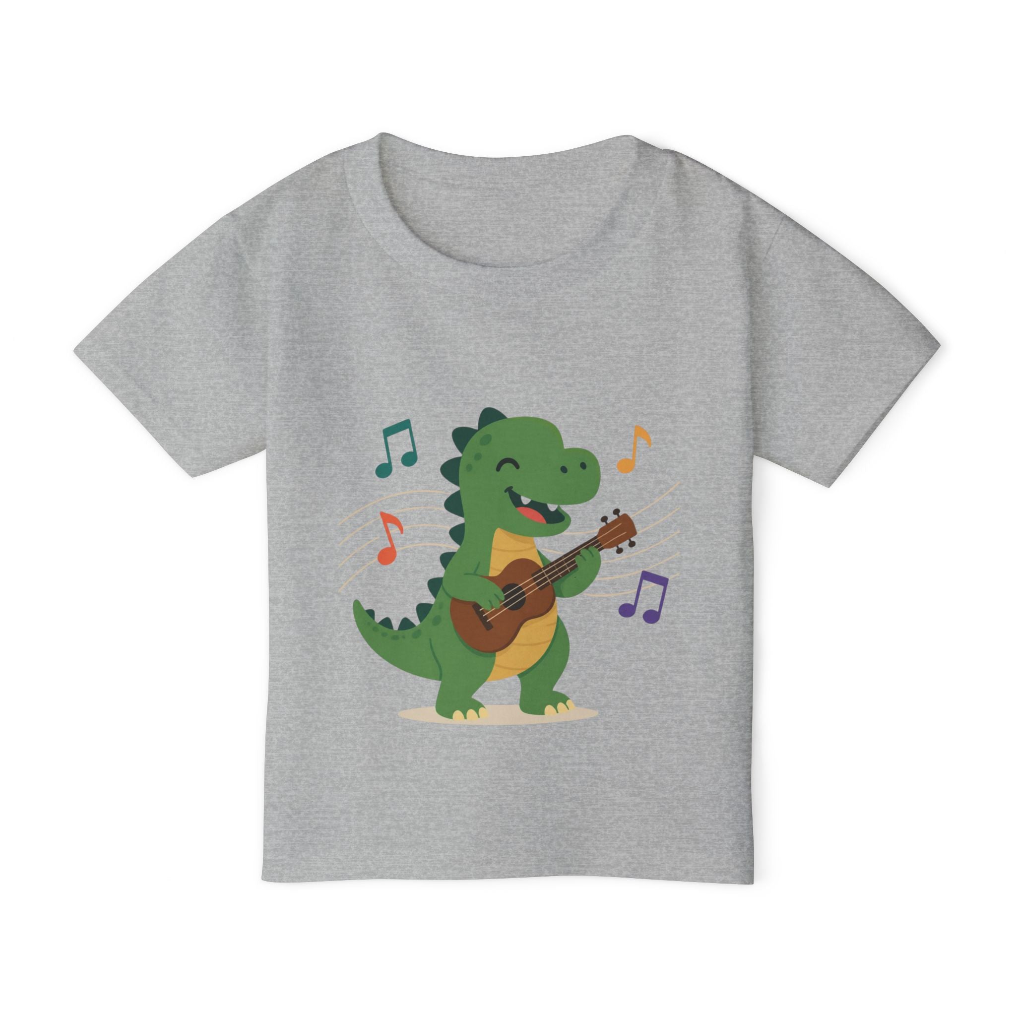 Toddler T‑Shirt — Cute Dinosaur Playing Guitar | Musical Dino Kids Tee