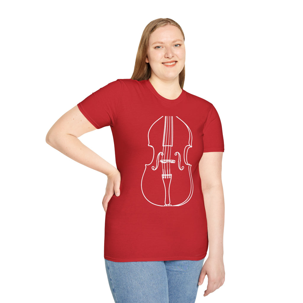 BassOutline T-Shirt — Minimalist String Instrument Tee for Musicians & Music Lovers