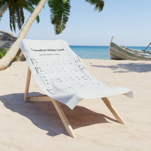 Beach Towel — "Jerusalem Ridge (Am)" Guitar/Instrument Chord Chart Towel