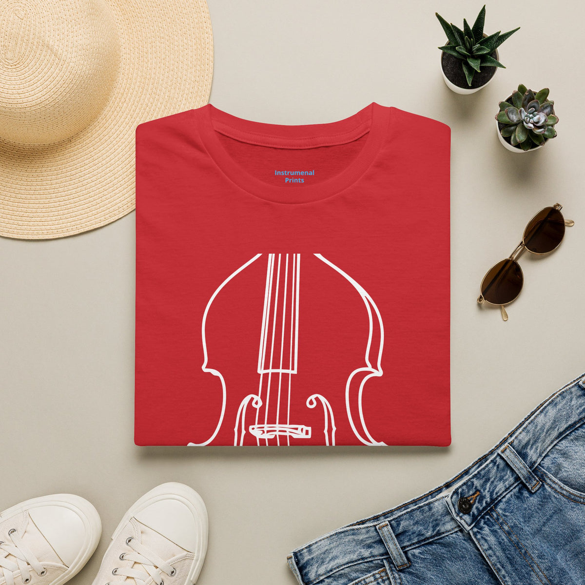 BassOutline T-Shirt — Minimalist String Instrument Tee for Musicians & Music Lovers