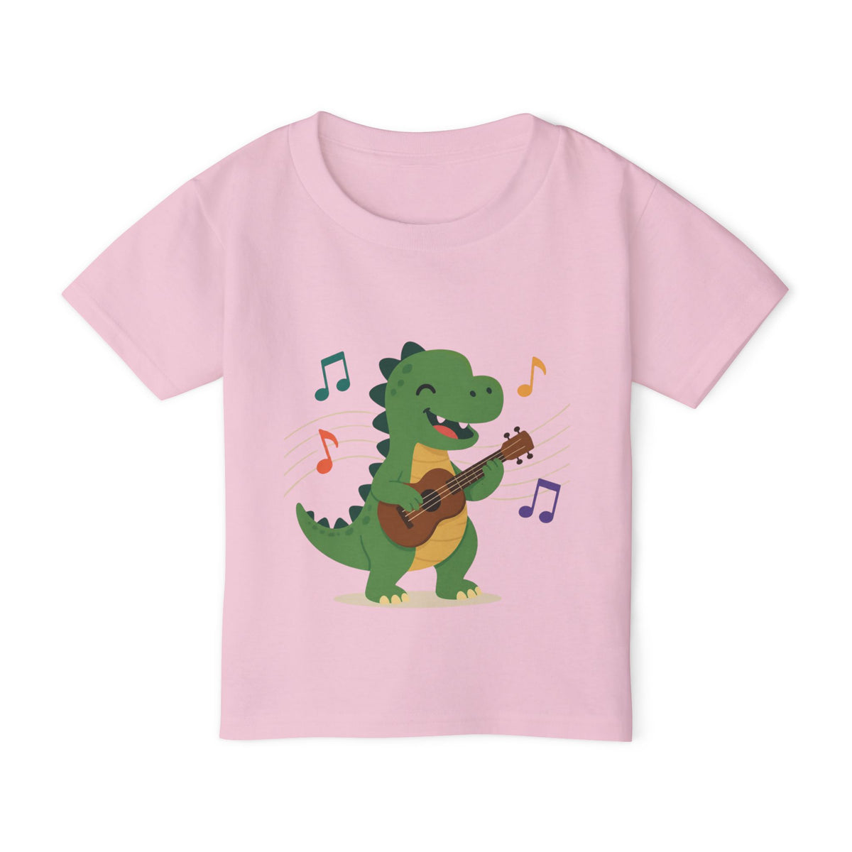 Toddler T‑Shirt — Cute Dinosaur Playing Guitar | Musical Dino Kids Tee