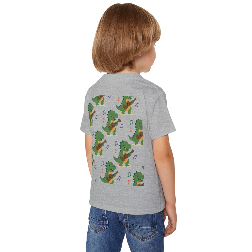 Toddler T‑Shirt — Cute Dinosaur Playing Guitar | Musical Dino Kids Tee