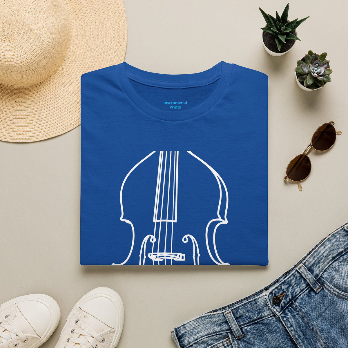 BassOutline T-Shirt — Minimalist String Instrument Tee for Musicians & Music Lovers