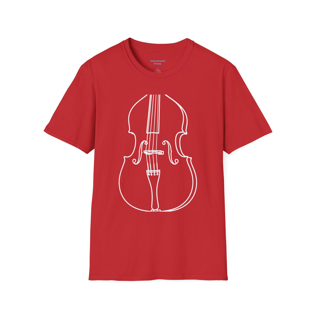 BassOutline T-Shirt — Minimalist String Instrument Tee for Musicians & Music Lovers