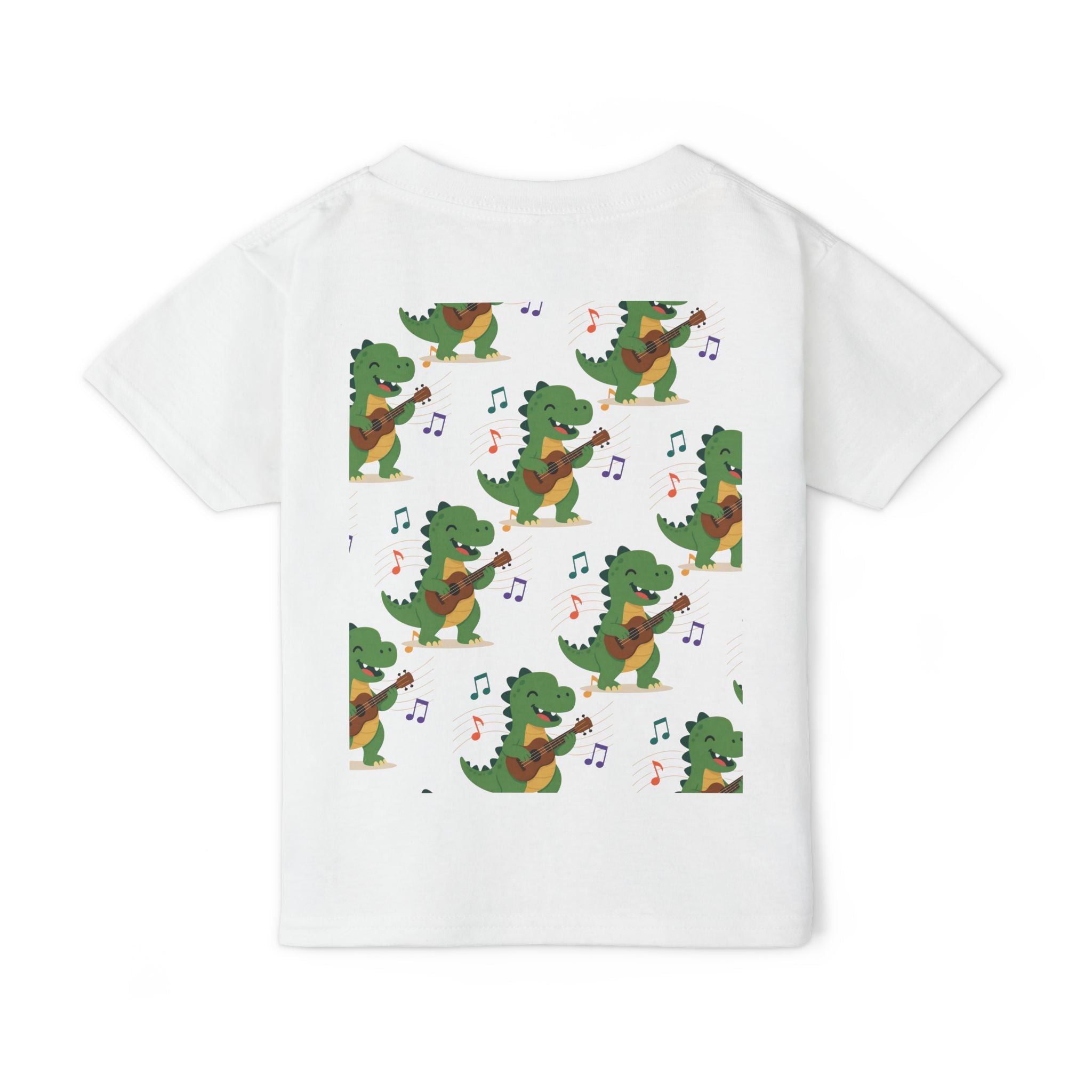 Toddler T‑Shirt — Cute Dinosaur Playing Guitar | Musical Dino Kids Tee