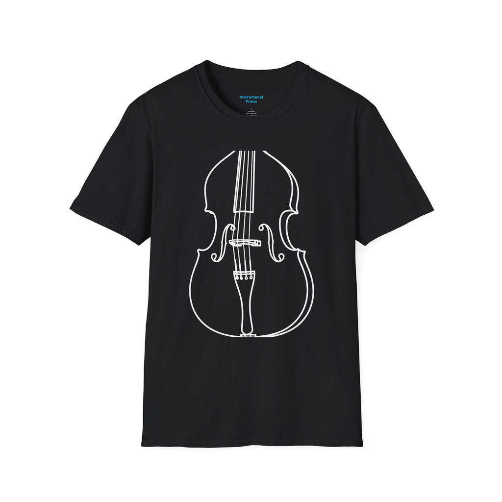 BassOutline T-Shirt — Minimalist String Instrument Tee for Musicians & Music Lovers