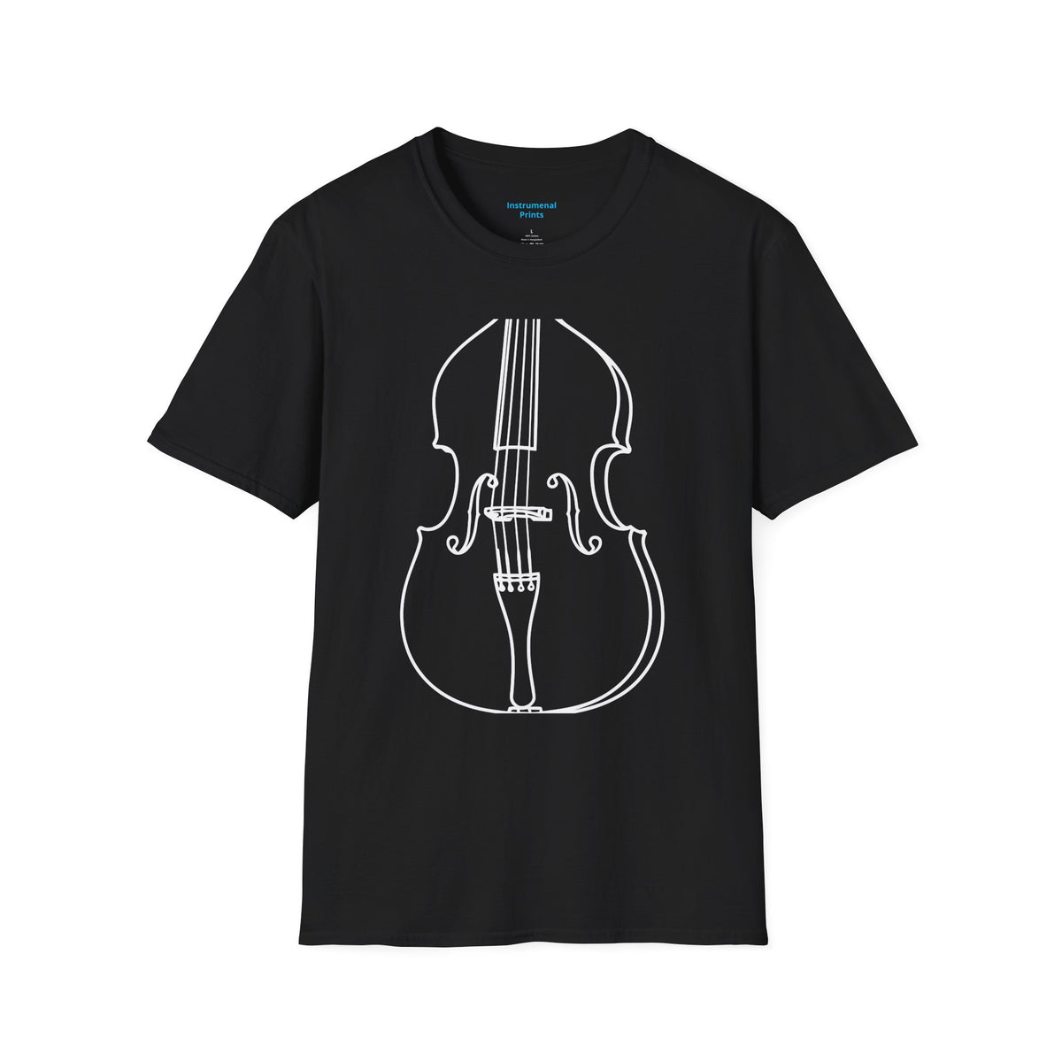 BassOutline T-Shirt — Minimalist String Instrument Tee for Musicians & Music Lovers