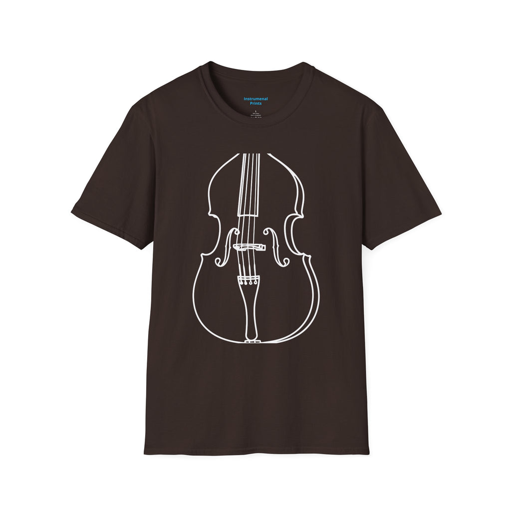 BassOutline T-Shirt — Minimalist String Instrument Tee for Musicians & Music Lovers