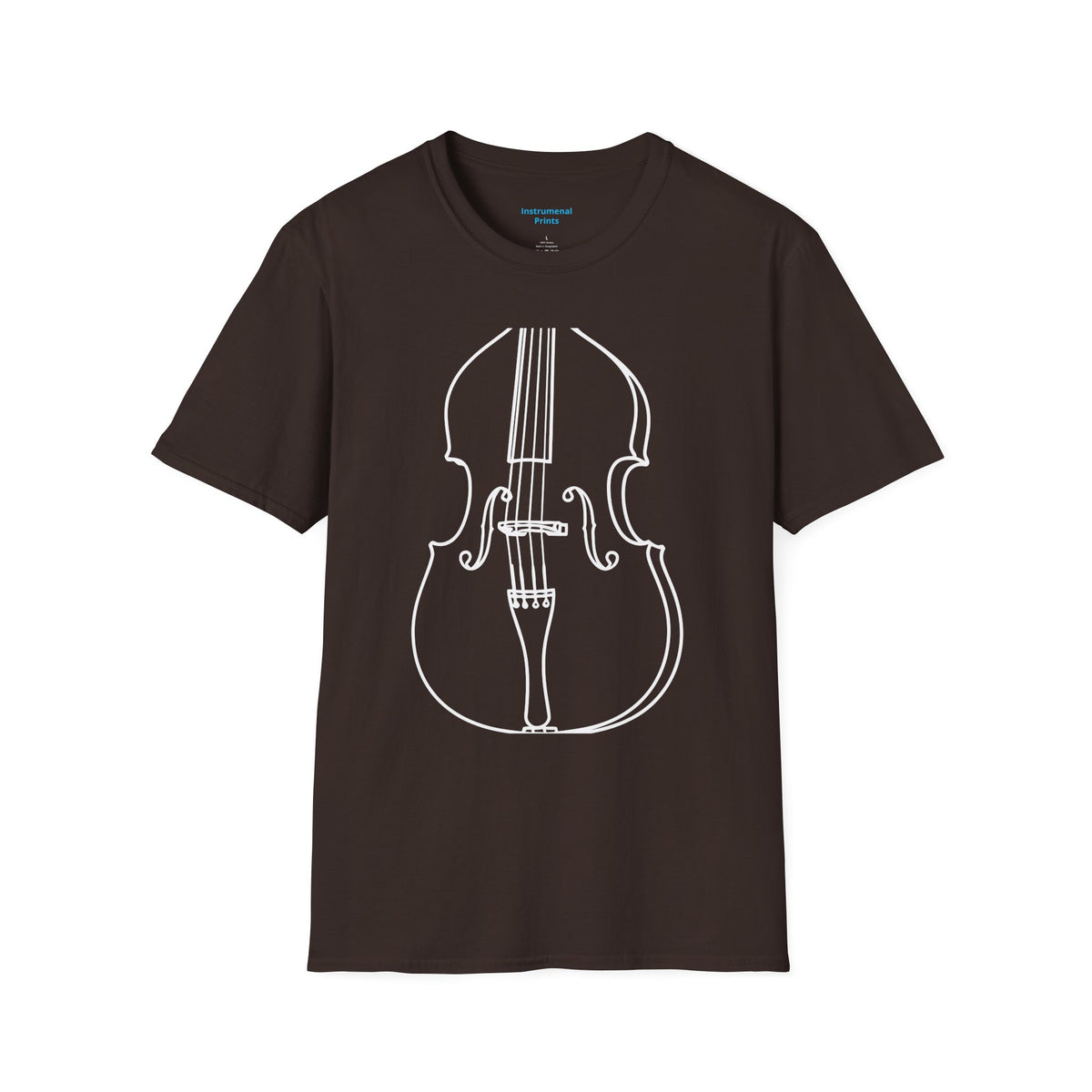 BassOutline T-Shirt — Minimalist String Instrument Tee for Musicians & Music Lovers