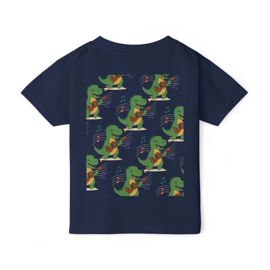 Toddler T‑Shirt — Cute Dinosaur Playing Guitar | Musical Dino Kids Tee