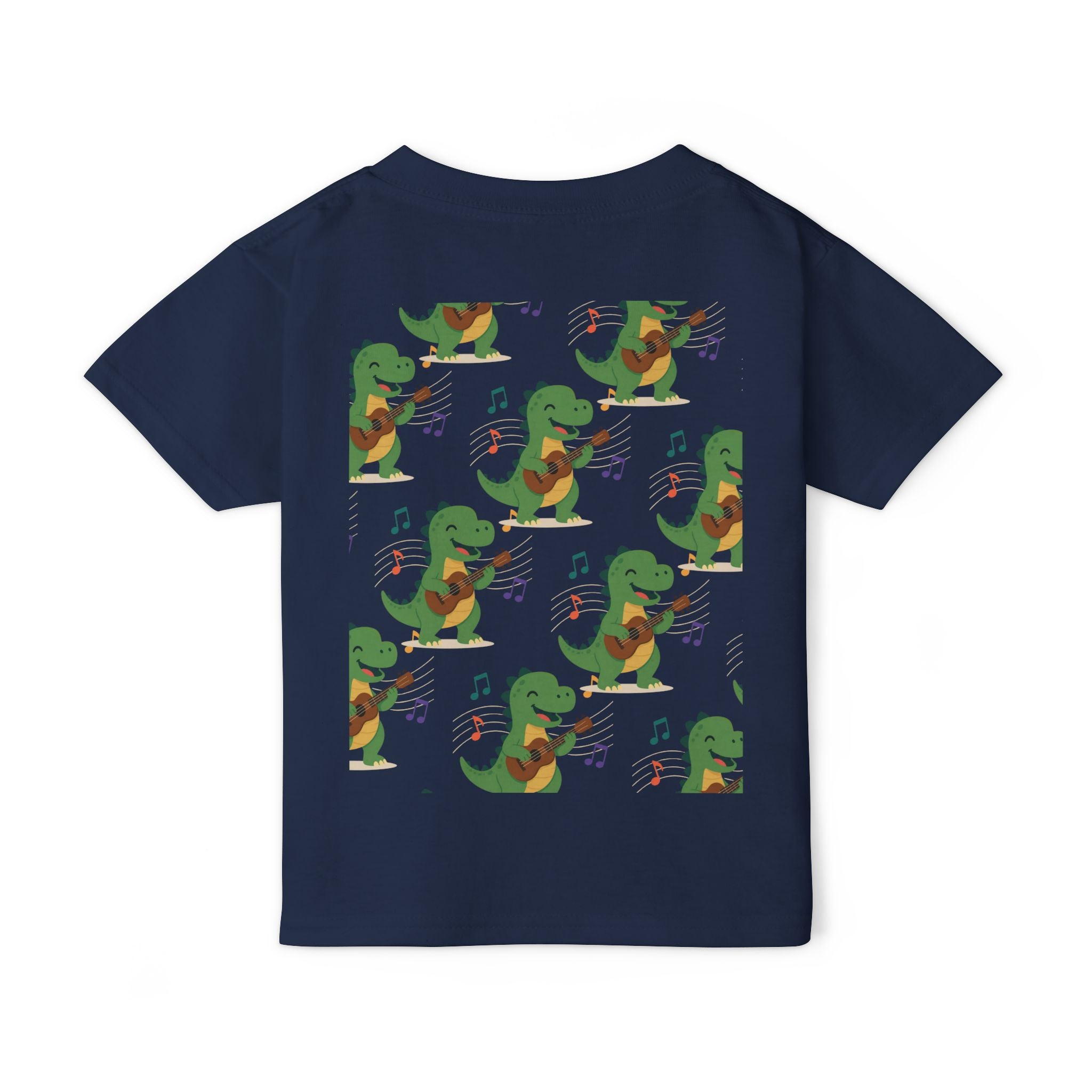 Toddler T‑Shirt — Cute Dinosaur Playing Guitar | Musical Dino Kids Tee