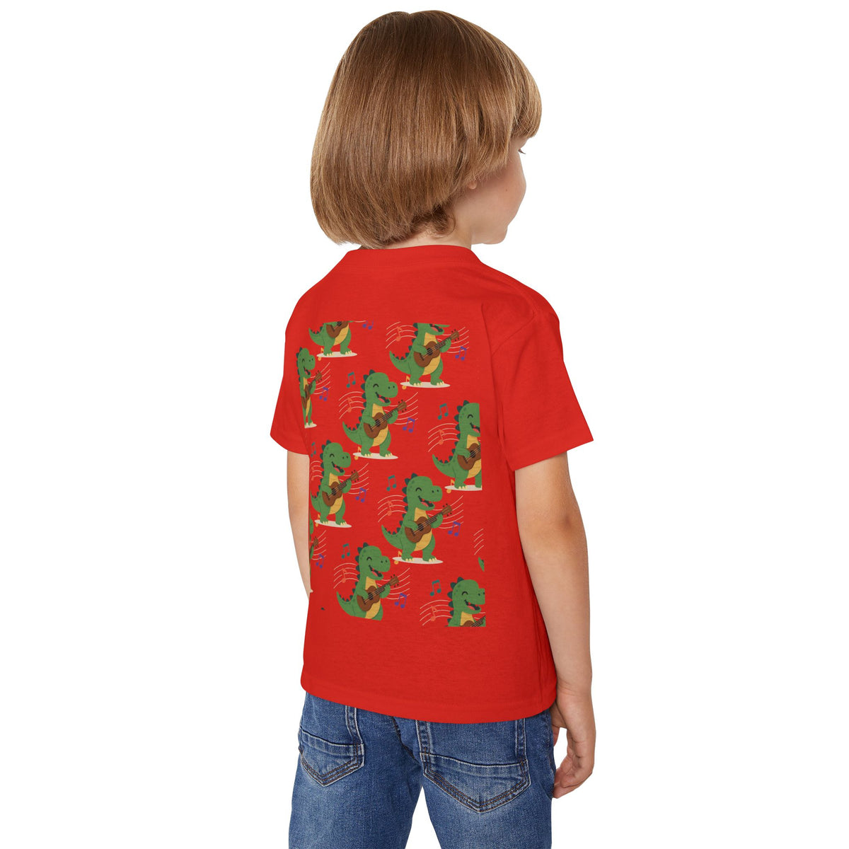 Toddler T‑Shirt — Cute Dinosaur Playing Guitar | Musical Dino Kids Tee