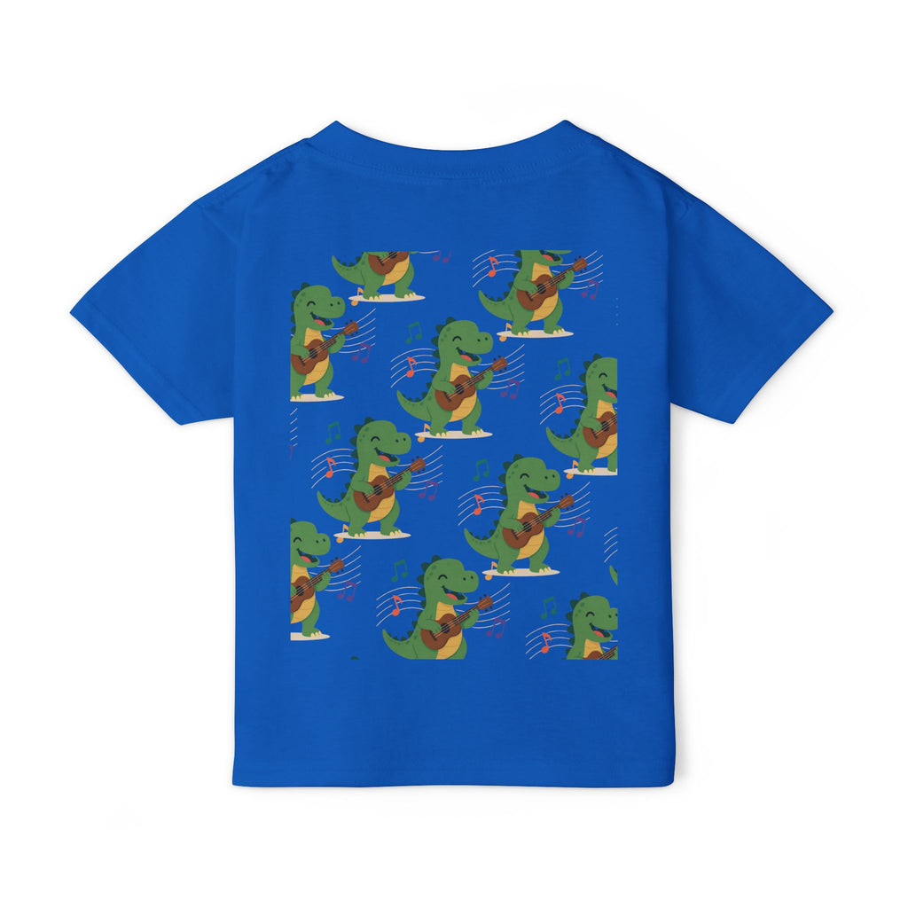 Toddler T‑Shirt — Cute Dinosaur Playing Guitar | Musical Dino Kids Tee